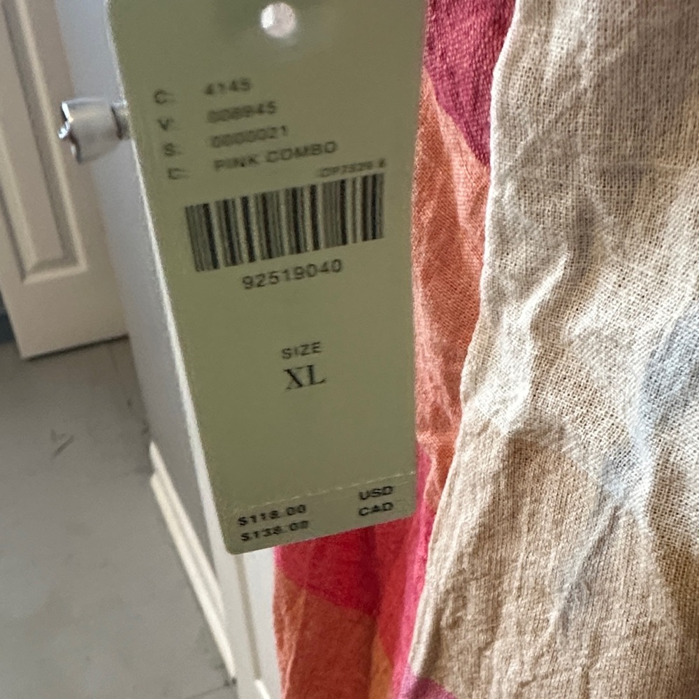 Anthropologie Pink, Red, Cream Striped Maxi Sundress - Picture 3 of 6
